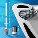 Silicone Toilet Brush and Holder Set with L-Shaped Brush Head, Wall Mounted Toilet Brush Set with Long Non-Slip Handles, Compact Toilet Bowl Cleaner Brush Suitable for RV Trailers & Bathroom (2 Pack) by CozyNest Decor