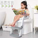 SKYROKU Toilet Potty Training Seat with Step Stool Ladder, Toddler Potty Seat for Kids and Toddler Boys Girls, Splash Guard and Safety Handles(Grey) by TinyTreasures Baby Boutique