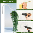 FEED GARDEN Iron Wall Hooks Decorative Metal Curved Plant Hanger Hooks, Indoor/Outdoor Use for Hanging Bird Feeders, Wind Chimes, Flower Baskets, Yoga Mat, (White, 8 Inch 2 Pack) by GreenHaven Gardens