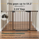 Cumbor 29.7-54.2" Wide Baby Gate for Stairs, Mom's Choice Awards Winner-Self Closing Dog Gate Indoor for Doorways, No Drilling Pressure Mounted Pet Gates for Kids, Easy Walk Through Safety Gate, Brown by TinyTreasures Baby Boutique