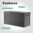 86 Gallon Outdoor Deck Box,Storage Lockable Waterproof Patio Furniture,Garden Tools,Cushions,Pool Accessories Outside Storage Resin Box(Black) by GreenHaven Gardens