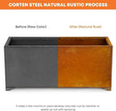 Stanbroil Corten Steel Planter Box for Outdoor Patio - 32 X10 X16 Inch Large Rectangular Metal Planter Box with Natural Rusty and Drainage Holes for Raising Flower, Plants by GreenHaven Gardens