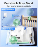 SWEETFULL Portable Stroller Fan with Display 4000mAh Battery Powered Mini Clip On Fan, 4-Speed Rechargeable Small Personal Cooling for Baby Car Seat Crib Travel - Green by TinyTreasures Baby Boutique