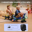 FanttikRide 6V N7 Classic Electric Wiggle Car with Pedal, Rechargeable Battery, Ride on Toys, Swing Car, 2 Speeds, Anti-Rollover, Flashing Light Wheels, Bluetooth, for Ages 3 and Up, 150 Lbs, Yellow by TinyTreasures Baby Boutique