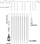 TW SHINE Christmas Meteor Shower Lights Outdoor, 864 LED 12" 24 Tubes Waterproof Christmas Lights Outdoor Plug in, Snow Falling Rain Icicle Xmas Lights Decorations, White by GreenHaven Gardens