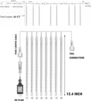 TW SHINE Christmas Meteor Shower Lights Outdoor, 864 LED 12" 24 Tubes Waterproof Christmas Lights Outdoor Plug in, Snow Falling Rain Icicle Xmas Lights Decorations, Warm White by GreenHaven Gardens