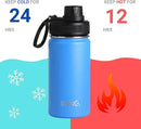 DRINCO Stainless Steel Water Bottle Spout Lid Vacuum Insulated Double Wall Water Bottle Wide Mouth (40oz 32oz 22oz 18oz 14oz) Leak Proof Keeps Cold or Hot (14 oz, 14oz Royal Blue) by CozyNest Decor