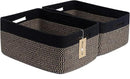 Large Storage Baskets for Shelves, Closet Organizers Bins for Clothes Blanket Towels, Baby Nursery, Toy Baskets Box, Woven Rope Baskets, 17 x 13 x 7.5”, 2 Packs Woven Brown by CozyNest Decor