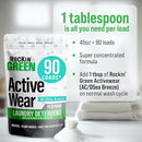 Rockin' Green Laundry Detergent, Plant based, All Natural Laundry Detergent Powder, Vegan and Biodegradable Odor Fighter, Safe for Sensitive Skin (Active Wear 90 Loads - AC/DSea Breeze) by TinyTreasures Baby Boutique
