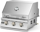 Hygrill Heavy Duty 3-Burner Built In Grill, Stainless Steel Grill Head for Outdoor Kitchen, Natural Gas by GreenHaven Gardens