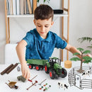 Farm Animal Tractor Toys Playset-16.5 Inches Tractor with Trailer Fence,Farmer,Tree,Cow,Farm Toy Set for Boys Girls Kids Toddlers Age 3-7 Years Old by GreenHaven Gardens