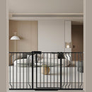 WAOWAO Baby Gate 52.76-62.2" Extra Wide Pressure Mounted Walk Through Swing Auto Close Safety Black Metal Toddler Kids Child Dog Pet Puppy for Stairs,Doorways,Kitchen by TinyTreasures Baby Boutique