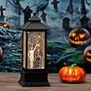 Halloween Snow Globes, Skull and Black Cat Scene Snow Globes, Glittering Lantern with Timer, Snow Globe Lantern USB or Battery Powered for Halloween Decor by CozyNest Decor