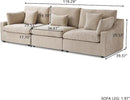 JACH Sectional Couches for Living Room, 3 Seater Cloud Sectional Couch with Deep Seat, Down Filled Modular Sofa, Covers Removeable & Washable, Sofas Furniture for Living Room, Khaki by CozyNest Decor