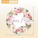 Custom Crib Bedding Set - 5 Pcs Personalized Name Pink Flowers Baby Crib Set for Infant Toddler Girl - Comfortable Double Layer Nursery Bedding Set - Customized Present for Birthday Baby Shower by TinyTreasures Baby Boutique