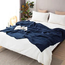 EMME Cotton Blanket Queen Size for Bed Soft Large Muslin Bed Blankets 90"x90" Lightweight Breathable All Season Gauze Blanket, Navy by CozyNest Decor