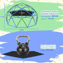 Gardenature 10FT Climbing Dome with Hammock, Outdoor Jungle Gym for Kids, Geometric Dome Climber Supporting 880 Lbs Anti-Rust Metal Outdoor Play Structure ASTM Approved Blue & Green by TinyTreasures Baby Boutique