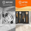 Lifewit Utensil Organizer for Kitchen Drawer, Expandable Cooking Utensil Tray, Bamboo Cutlery Silverware Flatware Holder, Adjustable Spatula Tools and Gadgets Storage Divider, Large, Black by CozyNest Decor