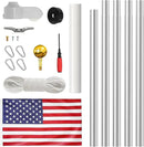 Flag Pole for Outside in Ground, 16FT Sectional Extra Thick Flagpole Kit, Heavy Duty Aluminum Outdoor Flag Poles with 3x5 American Flag for Yard, Garden, Residential or Commercial by GreenHaven Gardens
