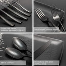 Silverware 45-Piece Black Hammered Flatware Set with Serving Utensils Stainless Steel Thick Handle Mirror Polished Cutlery Set for Wedding Hotel Restaurant, Service for 8 by CozyNest Decor