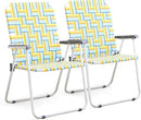 VINGLI Patio Lawn Webbed Folding Chairs Outdoor Beach Portable Camping Chair for Yard, Garden (2, Yellow, Oversized) by GreenHaven Gardens