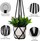 YIBOT 3 Pack Macrame Plant Hanger Indoor Hanging Planters for Indoor Outdoor Hanging Plant Holder with 3 x S Hooks for Garden Home Boho Decor 35"/29"/23" Black by GreenHaven Gardens
