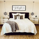 flowtorely Always Kiss Me Goodnight Wall Sign For Master Bedroom Above Bed Wall Decor 40''×15'' Large Rustic Solid Wood Frame For Farmhouse Couples Above bed Wall Art Decoration (Black) by CozyNest Decor