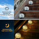Solar Garden Lights Outdoor Waterproof, 6 Pack LEDs Cracked Glass Ball Light, Ground Landscape Garden Decor, Solar Globe Decorative for Pathway/Patio/Lawn/Yard (Warm White, 3.9") by CozyNest Decor