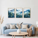 Celestdeco Blue Ridge Mountains Forest Framed Canvas Wall Art Set, Natural Landscape Wall Decor, Green Pine Trees Wall Painting, Woodland Artworks for Living Room, Bedroom, Dining Room - 16"x24"x3 by CozyNest Decor