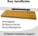 BGMG Wood Floating Shelves for Wall 24 inch Set of 2, Rustic Wooden Wall Mount Shelves for Living Room Bedroom Kitchen Farmhouse-24x6.7x1.25 inch- Gold Oak by CozyNest Decor