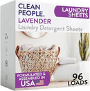The Clean People Lavender Laundry Detergent Sheets - Laundry Soap - Ultra Concentrated, Recyclable Packaging, Stain Fighting - Lavender, 96 Pack by CozyNest Decor