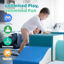 Sumbababy Foam Climbing Blocks for Toddlers: with a Tunnel - 4 PCS Foam Blocks - Kids Indoor Climbers Play Structures Play Gym Soft Climber with Slide and Stair Soft Playground Green by TinyTreasures Baby Boutique