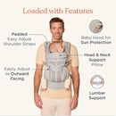 Ergobaby Omni Classic Baby Carrier Newborn to Toddler - Breathable Baby Carriers for Summer - All-Position Carrier with Lumbar Support (7-45 Pounds), Mesh, Onyx Black by TinyTreasures Baby Boutique