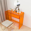 Acrylic Desk, Orange Table, Acrylic Console Table for Office, Study, Bedroom, Entrance Decor (15.5" D x 33.5" W x 29.3" H, Orange) by CozyNest Decor