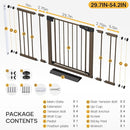 Cumbor 29.7-54.2" Wide Baby Gate for Stairs, Mom's Choice Awards Winner-Self Closing Dog Gate Indoor for Doorways, No Drilling Pressure Mounted Pet Gates for Kids, Easy Walk Through Safety Gate, Brown by TinyTreasures Baby Boutique