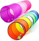Kids Play Tunnel Tent for Toddler, 2 Pack 6-ft Pop Up Crawl Tunnel Toy for Baby Children or Dog Cat, Collapsible Gift for Boy and Girl Play Tunnel Indoor Outdoor Game (Rainbow Tunnel+Pink Tunnel) by TinyTreasures Baby Boutique