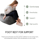 HIGOGOGO Square Stuffed Pouf Ottoman, Corduroy Poufs with Foam Chunk Filling, Furry and Fluffy Pouf Foot Stool Storage Ottoman, 21 X 21 Floor Poufs Foot Rest for Living Room, Dark Grey by CozyNest Decor