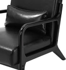 Glitzhome 2 Set Mid Century Black Accent Armchair, Single Reading Armchair PU Leather Lounge Chair with Walnut Ruberwood Frame by CozyNest Decor