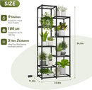 Plant Stand Indoor with Grow Lights Tall Plant Shelf Outdoor Plant Rack Metal Plant Holder Waterproof Black for Multiple Plants Table Flower Pot for Living Room Patio Balcony Garden by GreenHaven Gardens
