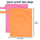 Tiny Twinkle Mess-Proof Waterproof Wet Dry Bag | 2-Pack Reusable Wet Bags for Swimsuits & Baby Clothes | Leakproof Wet Bag for Travel & Diaper Changes for Baby (Sweet Treat) by TinyTreasures Baby Boutique