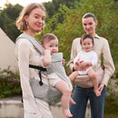 Momcozy Baby Carrier with Hip Seat, 2-in-1 Forward-Facing Carry for Active Babies, Detachable Hands-Free Carrier up to 44lbs, Breathable Infant Carrier Fits Waist Sizes up to 45 Inches, AirMesh Grey by TinyTreasures Baby Boutique