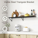 Floating Shelves 48 Inch Long, 10" Deep Floating Shelves, Black Wall Shelves 48 x 10, Set of 2, Wide Large Display Storage Shelves for Bathroom, Living Room, Rustic Wood Shelves with Brackets by CozyNest Decor