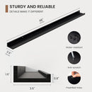 Picture Ledge Shelf, Solid Pine Wood Floating Shelves Set of 2, 48 Inches Nursery Book Shelves for Toys Storage, Kids Bookshelf Wall Mounted for Living Room Bedroom Decor Books Photo Frames, Black by TinyTreasures Baby Boutique