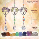 Crystal Sun Catcher Indoor Windows Hanging Tree of Life SunCatchers with Prisms, Chakra Decor for Home, Healing, Pack of 3 by GreenHaven Gardens