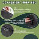 jela Foldable Sofa Bed Soft Foam Convertible Sleeper Chair Luxury Miss Fabric Fold Out Chair Bed Floor Couch with Back Support Floor Sofa for Living Room Bedroom (Twin,Dark Gray) by CozyNest Decor