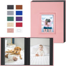 Popotop Photo Album 4x6 100 Pockets with Leather Hardcover Cover, Small Photo Album Holder Book with 50Pcs Pages for Family Travel Wedding Baby Gifts by TinyTreasures Baby Boutique