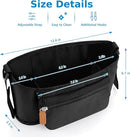 Accmor Universal Stroller Organizer with Detachable Phone Bag, Stroller Bag Caddy Organizer Stroller Accessories for Uppababy, Baby Jogger, Nuna, Doona, Britax Strollers by TinyTreasures Baby Boutique
