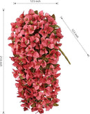Bougainvillea Artificial Flowers Plants for Outdoors Outside Fall Autumn Decoration, 2 pcs Faux Silk Long Trailing Vines UV Resistant Look Real Red Fake Flowers for Front Door Porch Planter Urn Patio by CozyNest Decor