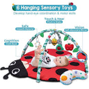Jyusmile Baby Play Gym Mat, 8-in-1 Tummy Time Mat with 6 Toys, Washable Baby Activity Mat for Visual, Hearing, Sensory, Motor Development, Baby Essentials Gift for Newborn Infant 0-3-6-9-12 Months by TinyTreasures Baby Boutique