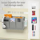Dual-purpose Bedside Caddy Bedside Organizer, Bed Caddy with 6 Pockets, Versatile Bedside Storage Solution Magazine Remotes holder, ideal for Home, Dorm, Hospital, Crib Bed (Grey) by CozyNest Decor